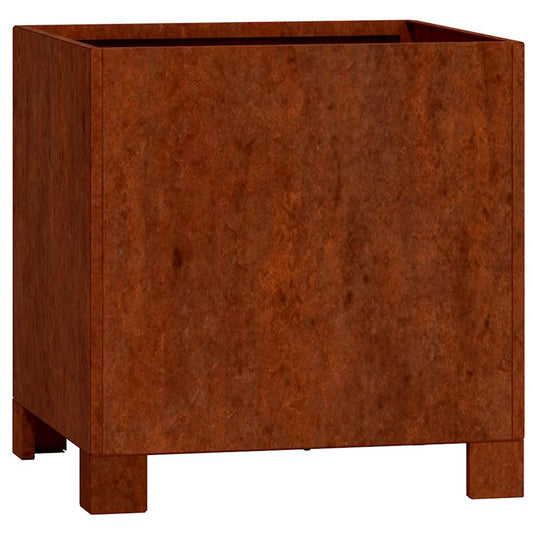 Jardinera Con Patas Acero Corten Oxidado 30x30x30 Cm_0