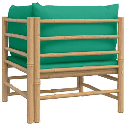 Vidaxl Sofá Esquinero De Jardín Bambú Con Cojines Verde_4