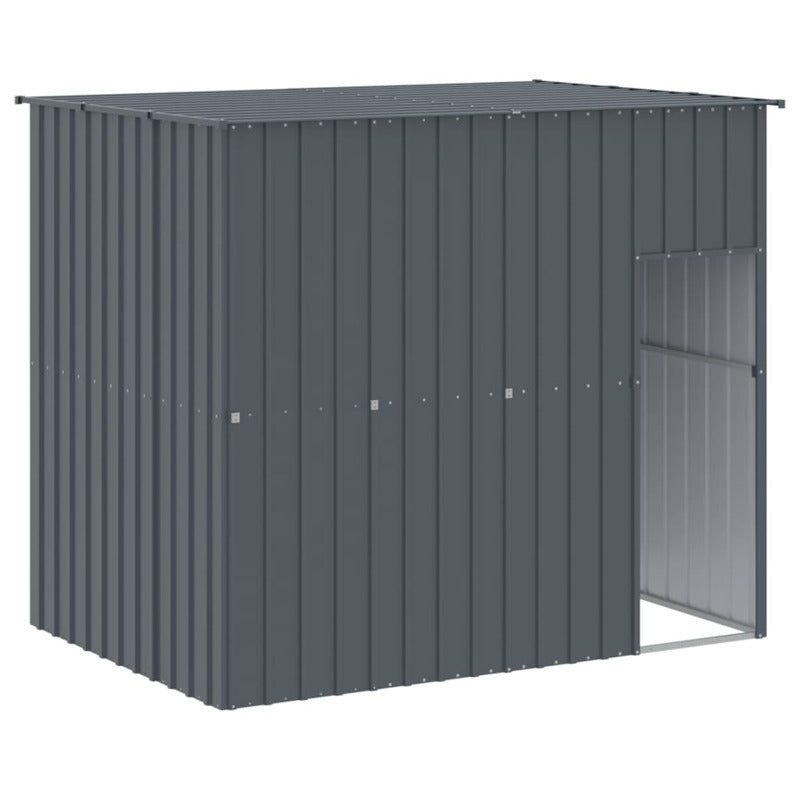 Vidaxl Caseta Perros Con Corral Acero Galvanizado Gris 214x1273x181 Cm_5