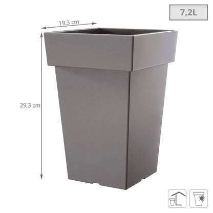Maceta Lofly Square 7,2l., Dimensiones (mm) 193x193x293, Color Gris Piedra_2