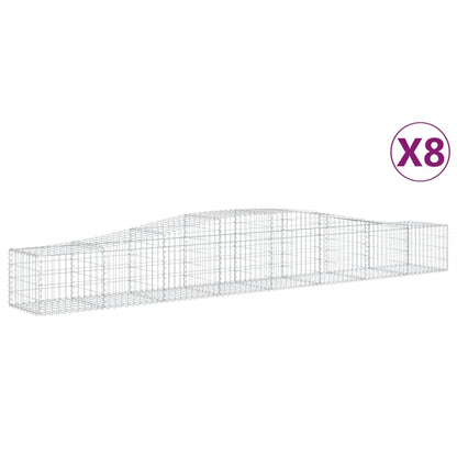 Cestas De Gaviones 8 Uds Forma De Arco Hierro 400x50x40/60 Cm_0