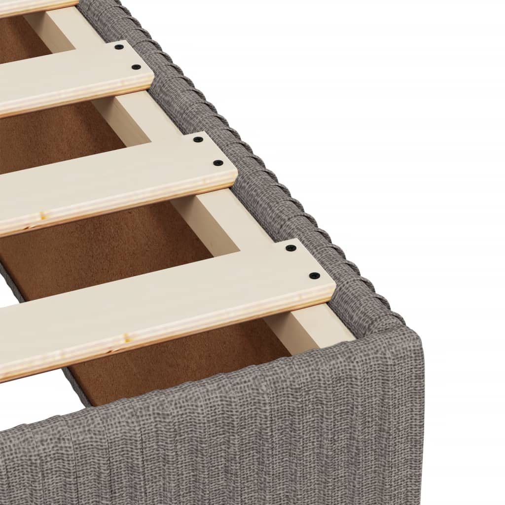 Cama Box Spring Con Colchón Tela Gris Taupe 120x190 Cm / Vetonek_3