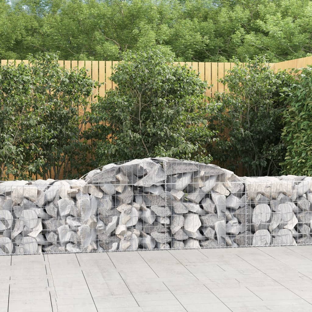 Cestas Gaviones 3 Uds Forma De Arco Hierro 300x50x60/80 Cm_1