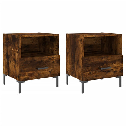 Mesita Noche 2 Uds Madera Ingeniería Roble Ahumado 40x35x47,5cm_0