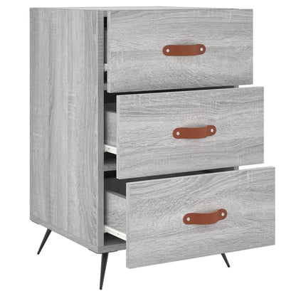 Mesita De Noche Madera De Ingeniería Gris Sonoma 40x40x66 Cm_3