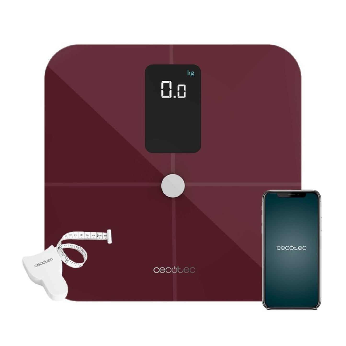 Cecotec Báscula De Baño Con App Surface Precision 10400 Smart Healthy Vision Garnet_0