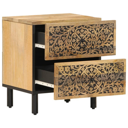 Mesitas De Noche 2 Uds Madera Maciza De Mango 40x33x46 Cm_2