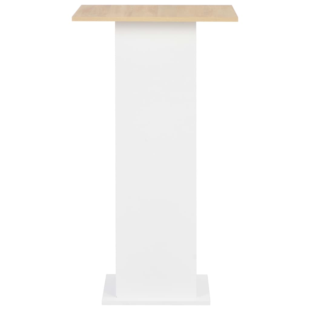 Mesa Alta De Bar Blanco Y Roble Sonoma 60x60x110 Cm_1