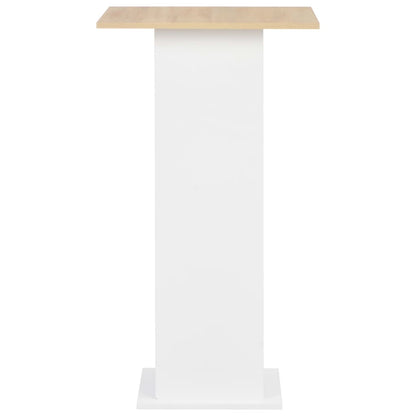 Mesa Alta De Bar Blanco Y Roble Sonoma 60x60x110 Cm_1