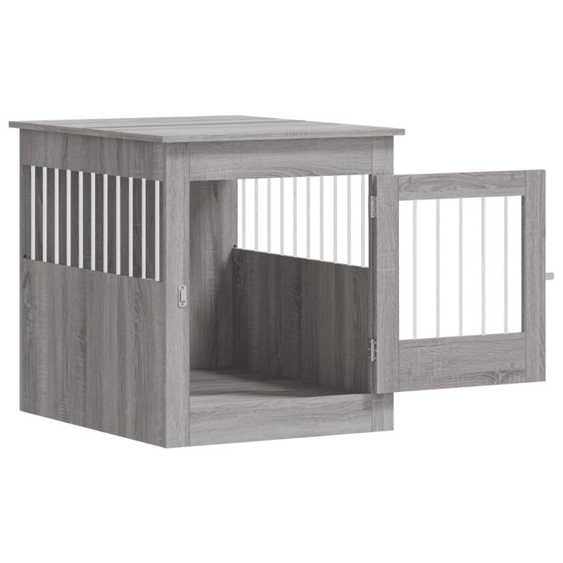 Vidaxl Jaula Para Perros Madera Ingeniería Gris Sonoma 64,5x80x71 Cm_5