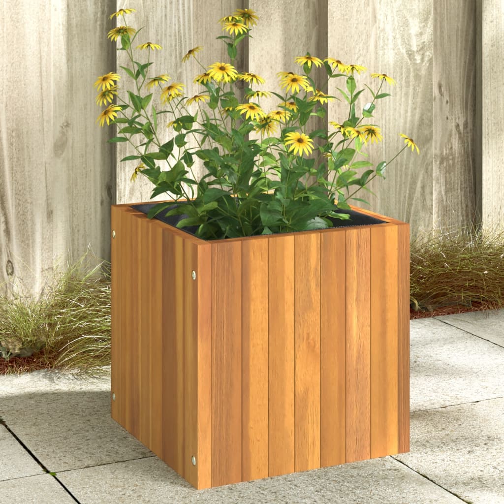 Jardinera De Madera Maciza De Acacia 35x35x35 Cm_1