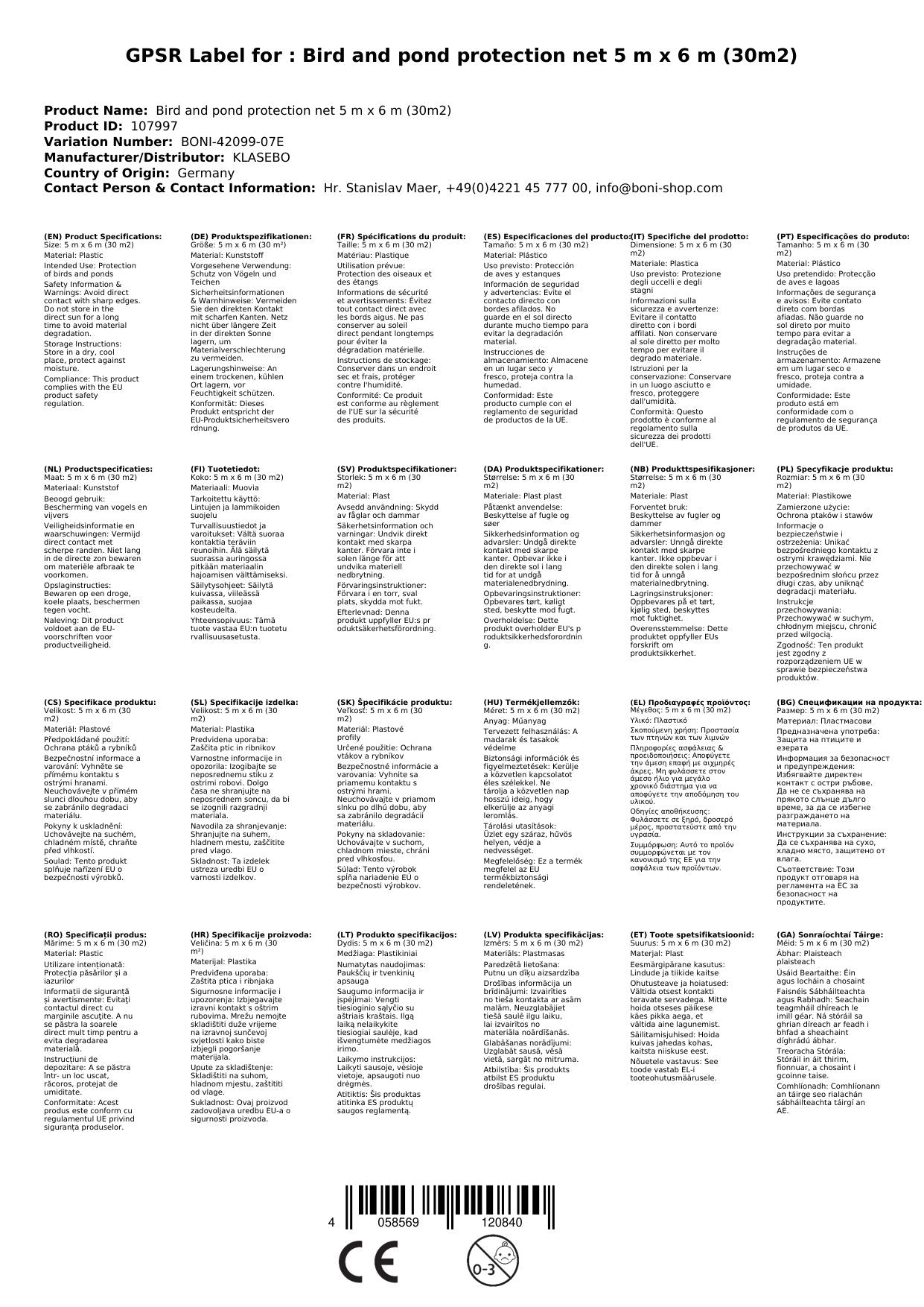 Vogel- Und Teichschutznetz 5 M X 6 M (30m²)_1