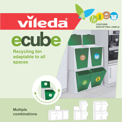 Ecube - 3 Cubos Modulables De Reciclaje Vileda 10l/ud_5
