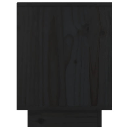 Mesitas De Noche 2 Uds Madera Maciza De Pino Negro 40x30x40 Cm_4