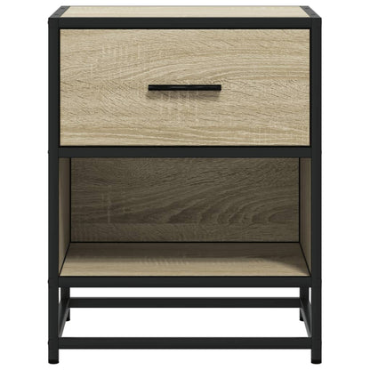Mesita De Noche Madera De Ingeniería Roble Sonoma 40x31x50 Cm_3