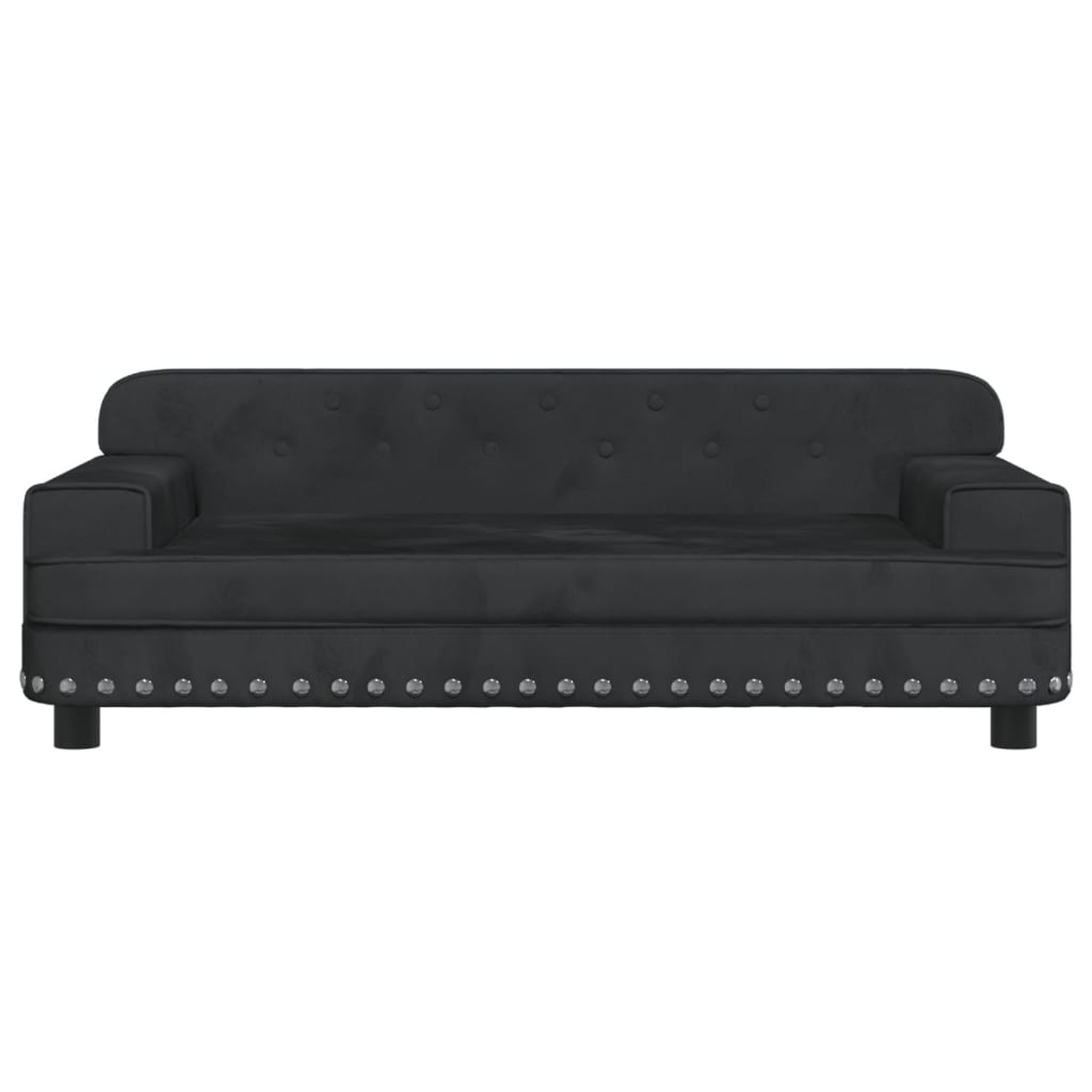 Cama Para Perros De Terciopelo Negro 90x53x30 Cm / Vetonek_3