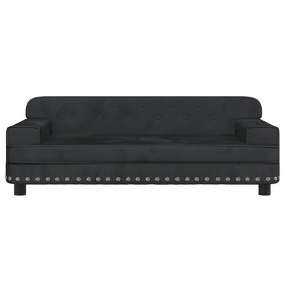 Cama Para Perros De Terciopelo Negro 90x53x30 Cm / Vetonek_3