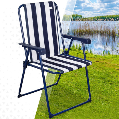 Silla Plegable Fija Rayas Marineras Aktive Garden_1