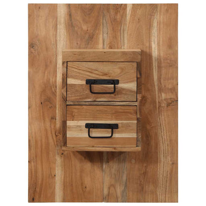 Mesita De Noche Madera Maciza De Acacia 60x32x80 Cm_0