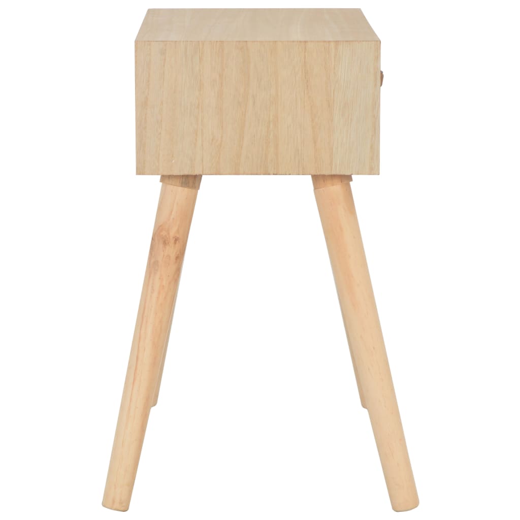 Mesita De Noche Con Cajón De Madera Maciza 44x30x58 Cm_2