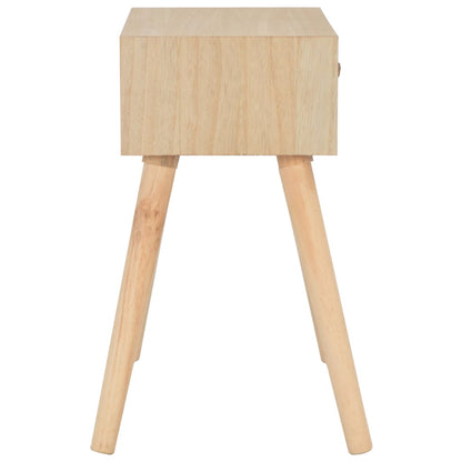 Mesita De Noche Con Cajón De Madera Maciza 44x30x58 Cm_2
