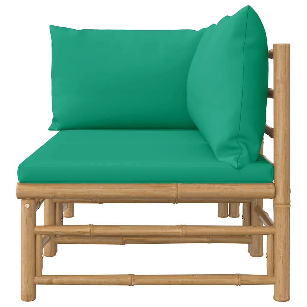 Vidaxl Set De Muebles De Jardín 2 Piezas Bambú Con Cojines Verde_3