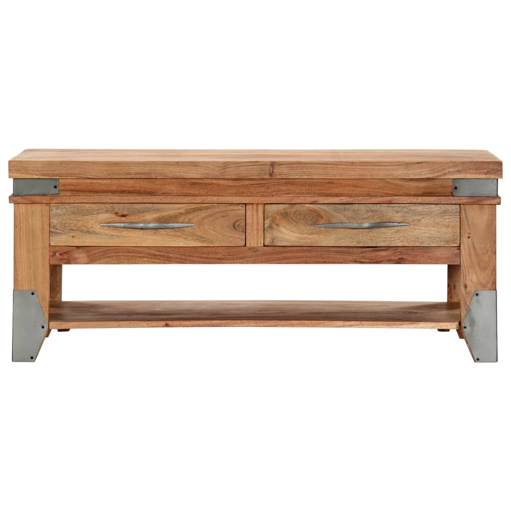 Mesa De Centro De Madera Maciza De Acacia 110x52x45 Cm_0