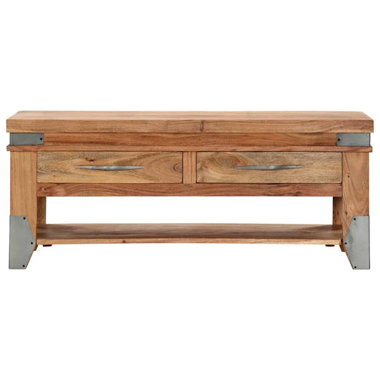 Mesa De Centro De Madera Maciza De Acacia 110x52x45 Cm_0