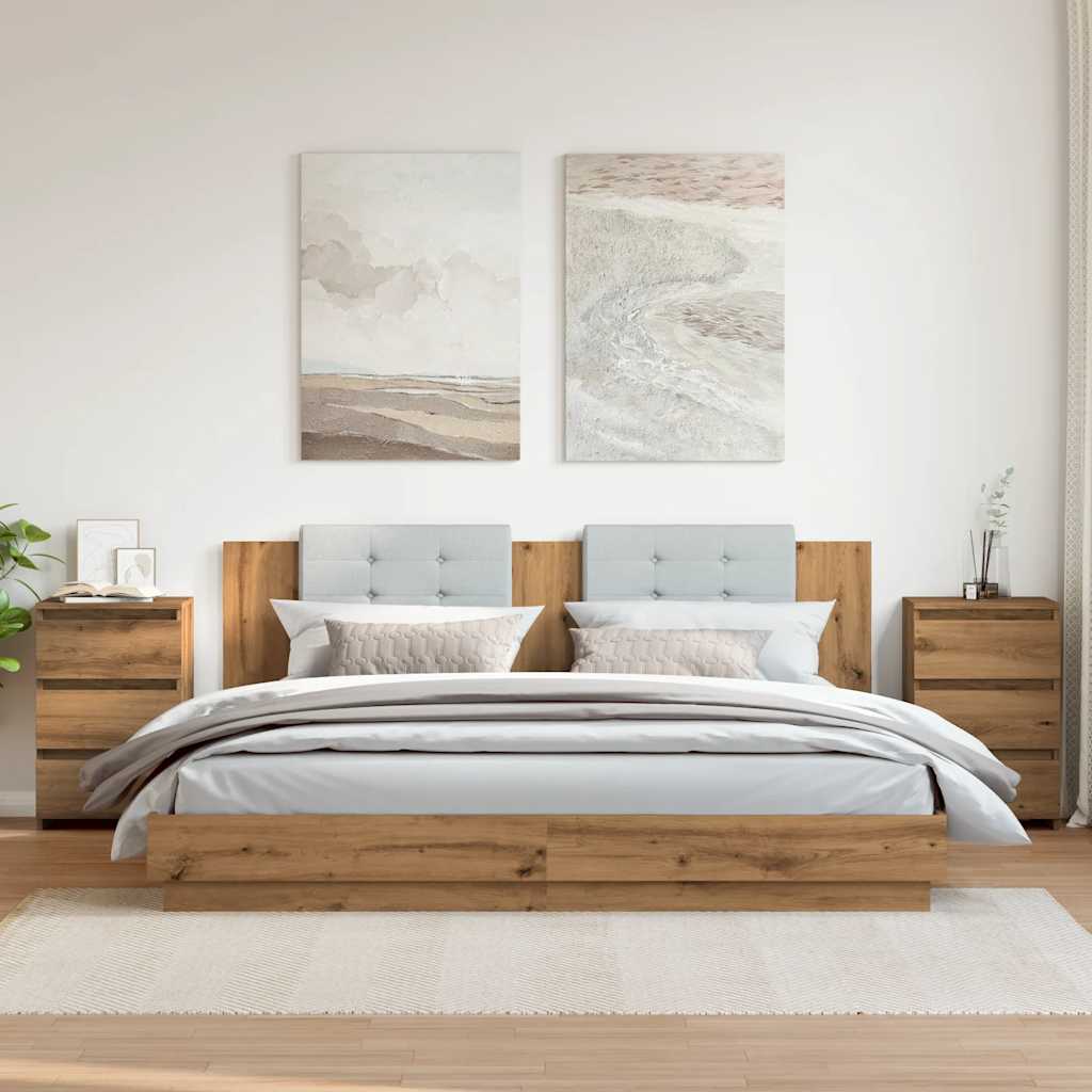 Mesitas Noche 2uds Madera Ingeniería Roble Artisan 40x35x62,5cm_1