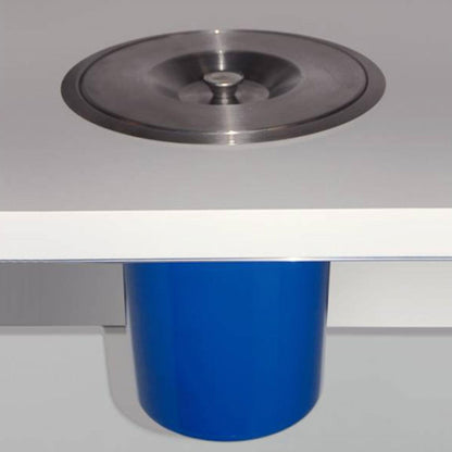 Cubo Integrable En Encimera 8l Tapa Acero Inox Azul_4