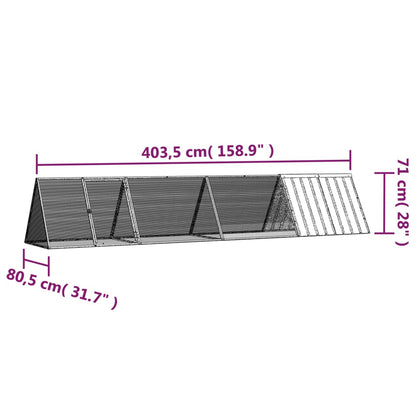 Vidaxl Jaula De Conejos Acero Galvanizado Antracita 403,5x80,5x71 Cm_2