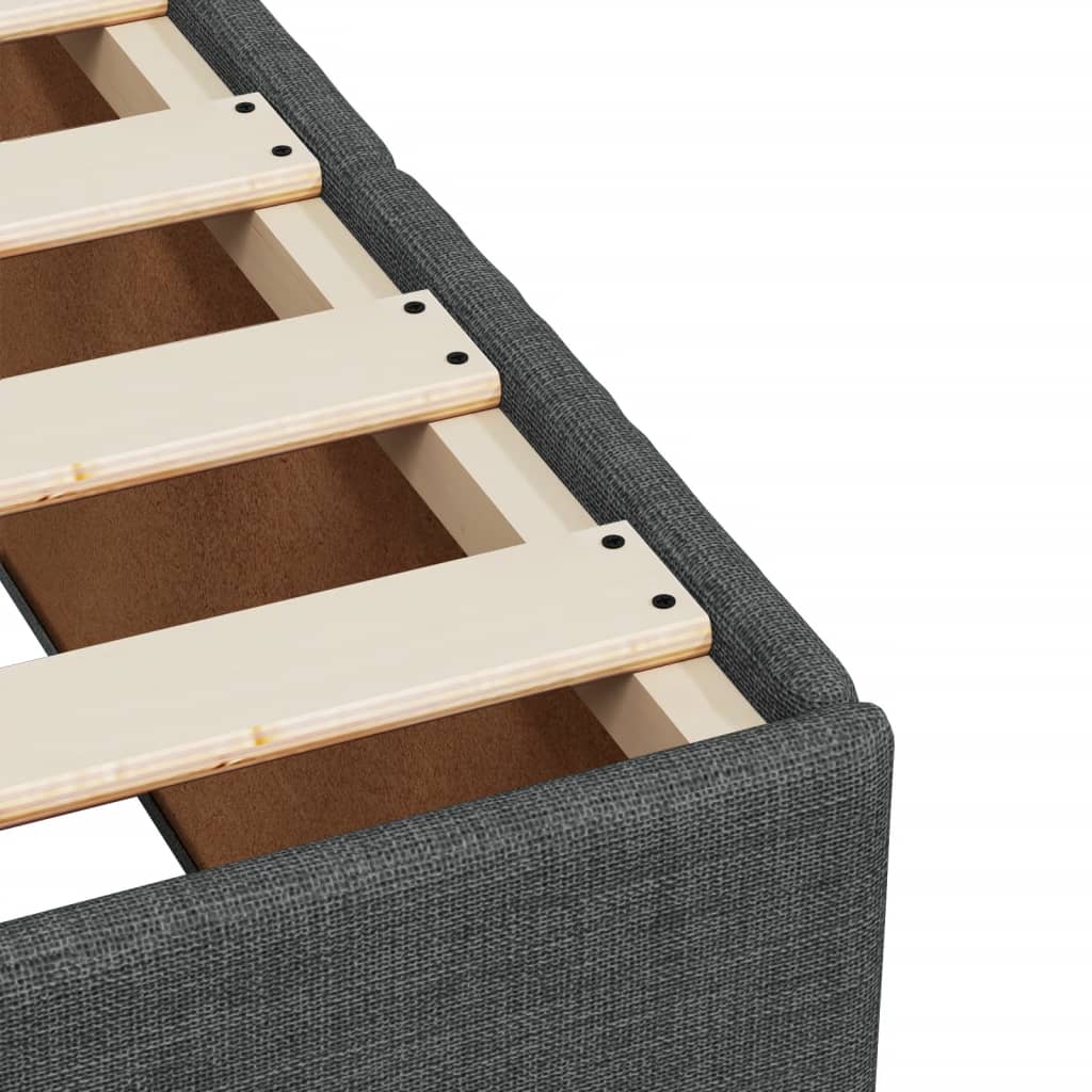 Cama Box Spring Con Colchón Tela Gris Oscuro 100x200 Cm / Vetonek_3