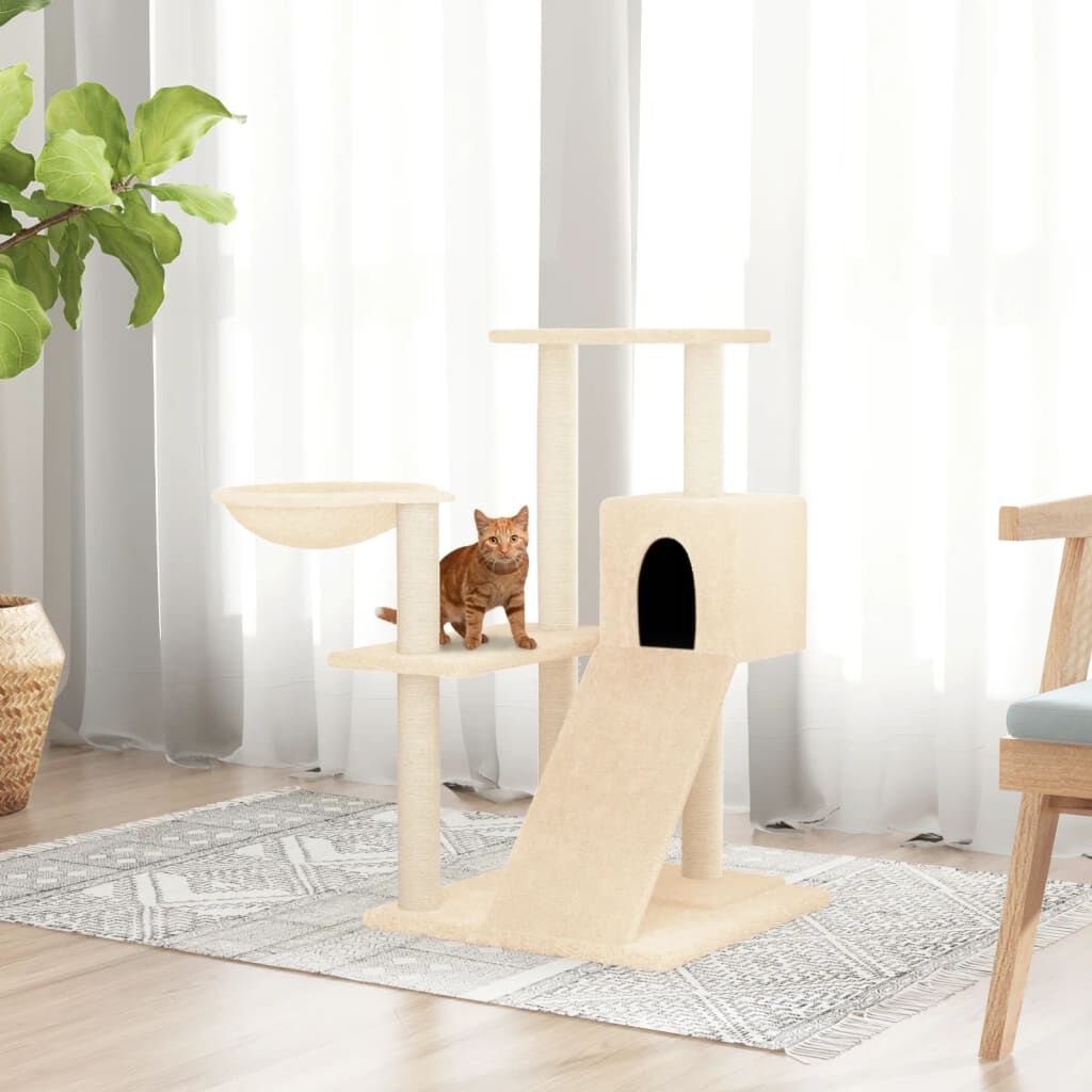 Vidaxl Rascador Para Gatos Con Postes De Sisal Color Crema 82 Cm_1