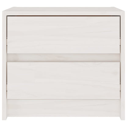Mesitas De Noche 2 Uds Madera Maciza Pino Blanco 40x30,5x35,5cm_2