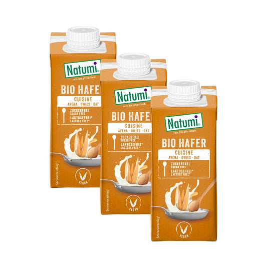 Pack 3 uds Crema para cocinar de Avena Liquida Bio Natumi 200 ml
