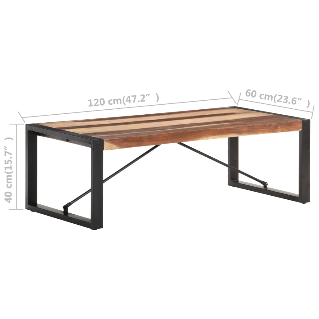 Mesa De Centro De Madera Maciza 120x60x40 Cm_4