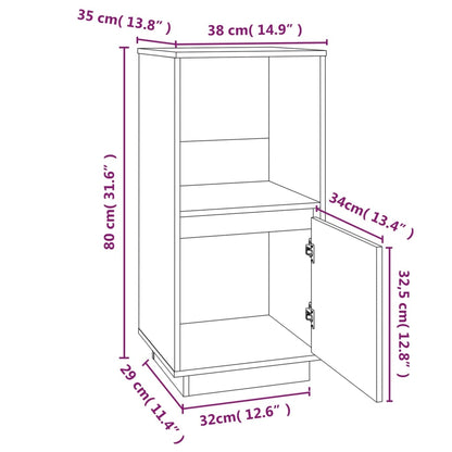 Aparador De Madera Maciza De Pino 38x35x80 Cm / Vetonek_4