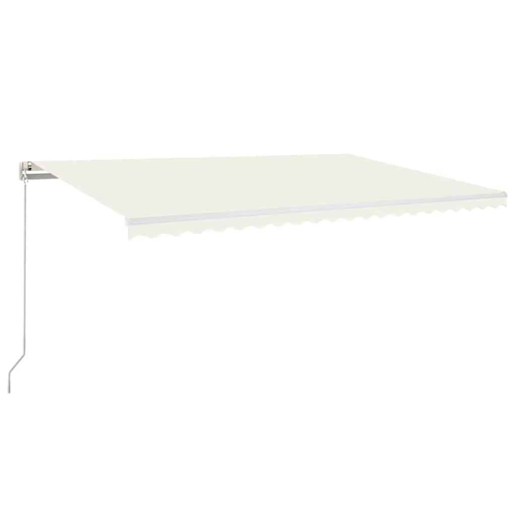 Toldo Retráctil Manual Con Luz Led Crema 500x300 Cm_0