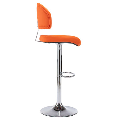 Taburetes De Cocina 2 Unidades Cuero Sintético Naranja_4