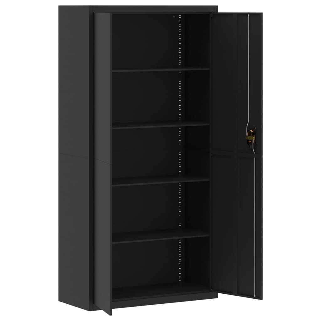 Armario Archivador De Acero Negro 90x40x180 Cm_3