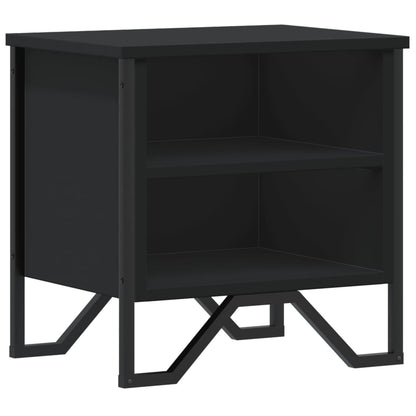Mesita De Noche Madera De Ingeniería Negra 40x30x40 Cm_0