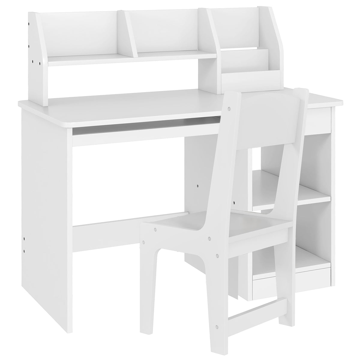 Conjunto De Secretária E Cadeira Para Crianças Zonekiz Mdf Branco 90x45x90 Cm 312-107v80wt_0