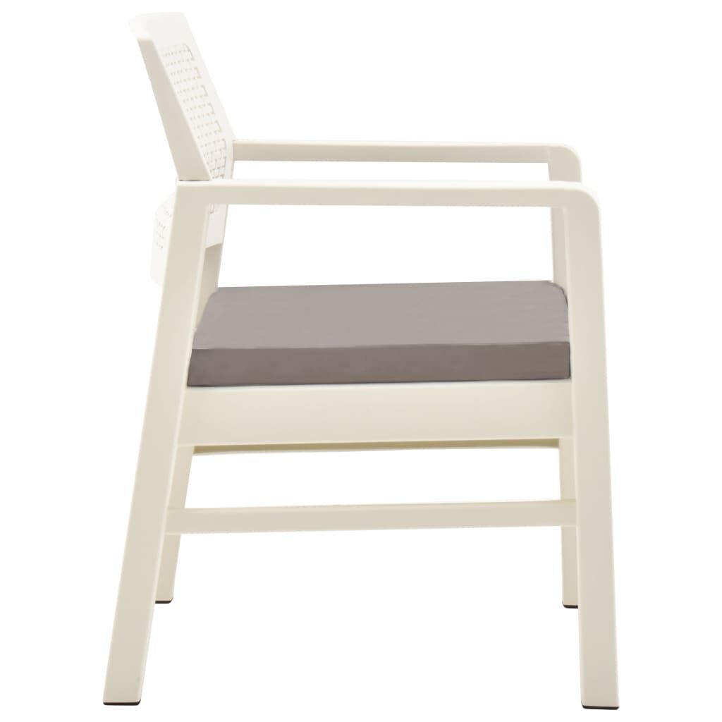 Vidaxl Juego De Muebles De Jardín 3 Piezas Plástico Blanco_3