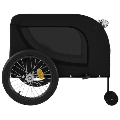 Vidaxl Remolque De Bicicleta Mascotas Hierro Tela Oxford Negro_5