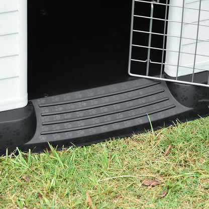 Pawhut Caseta De Perros Con Puerta Metálica Con Cerradura Y Techo Inclinado_4