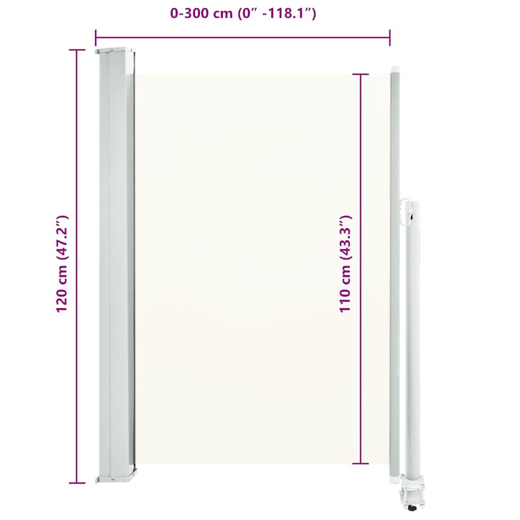 Vidaxl Toldo Lateral Retráctil Para Patio 120x300 Cm Crema_2