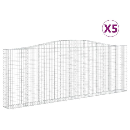 Cestas Gaviones 5 Uds Forma De Arco Hierro 400x30x140/160 Cm_0