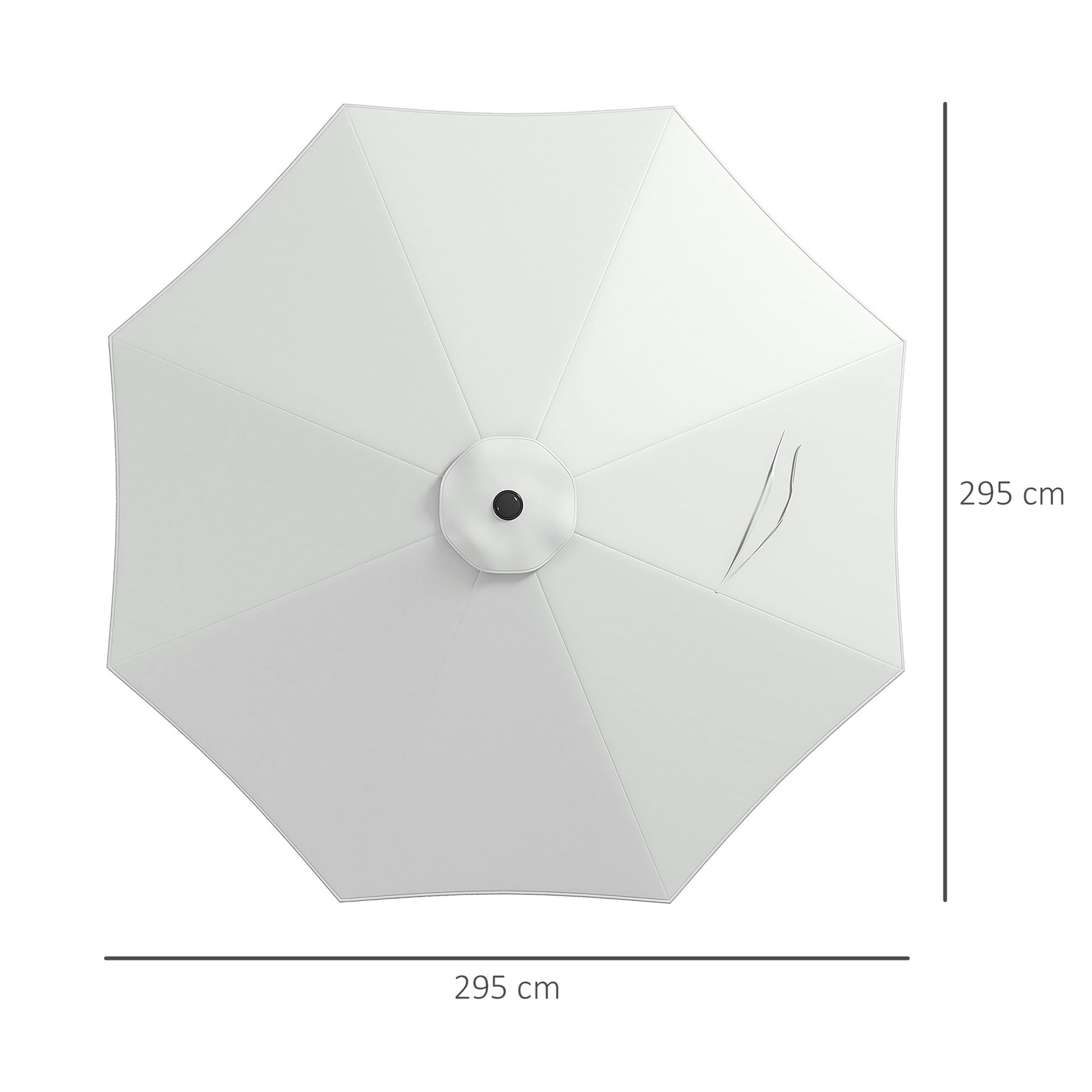 Outsunny Toldo De Recambio De Sombrilla De 3 M Con Ventilación Superior Blanco_2