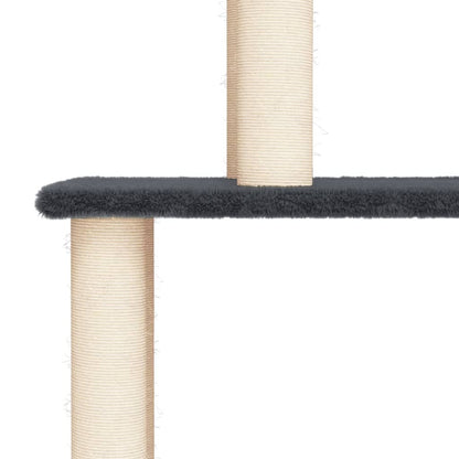 Rascador Para Gatos Con Postes De Sisal Gris Oscuro 149 Cm_4