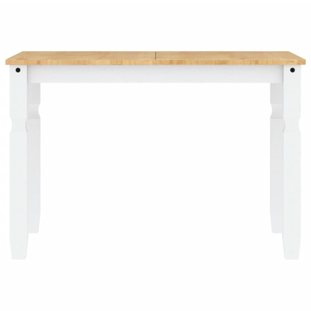 Mesa De Comedor Corona Madera Maciza Pino Blanco 112x60x75 Cm_2